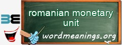 WordMeaning blackboard for romanian monetary unit